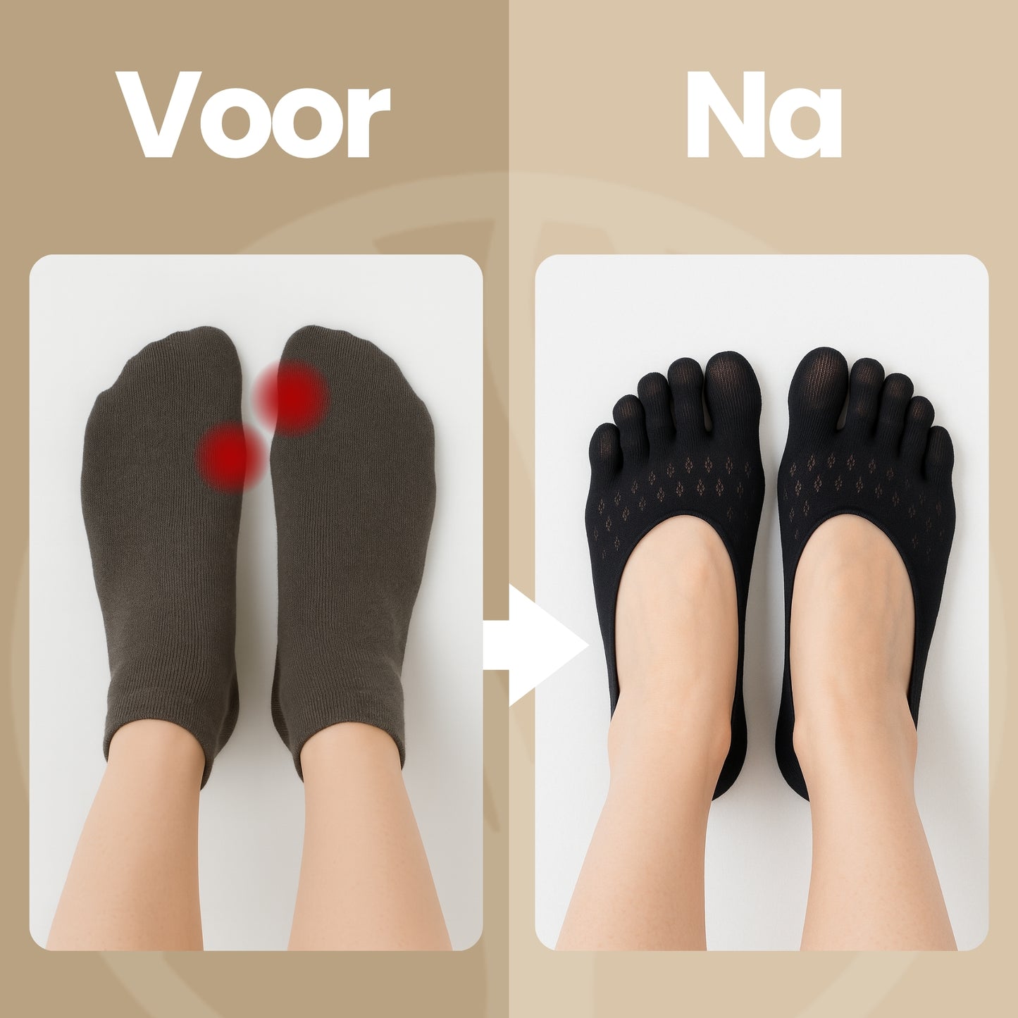 ToeBalance Socks | 6 Pack Teenspreidende Sokken – Tegen Bunionpijn