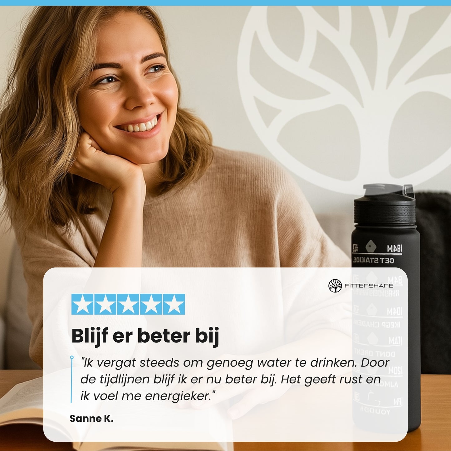 HydrateTrack Bottle | Waterfles Met Tijdlijn – Voor Dagelijks Gebruik