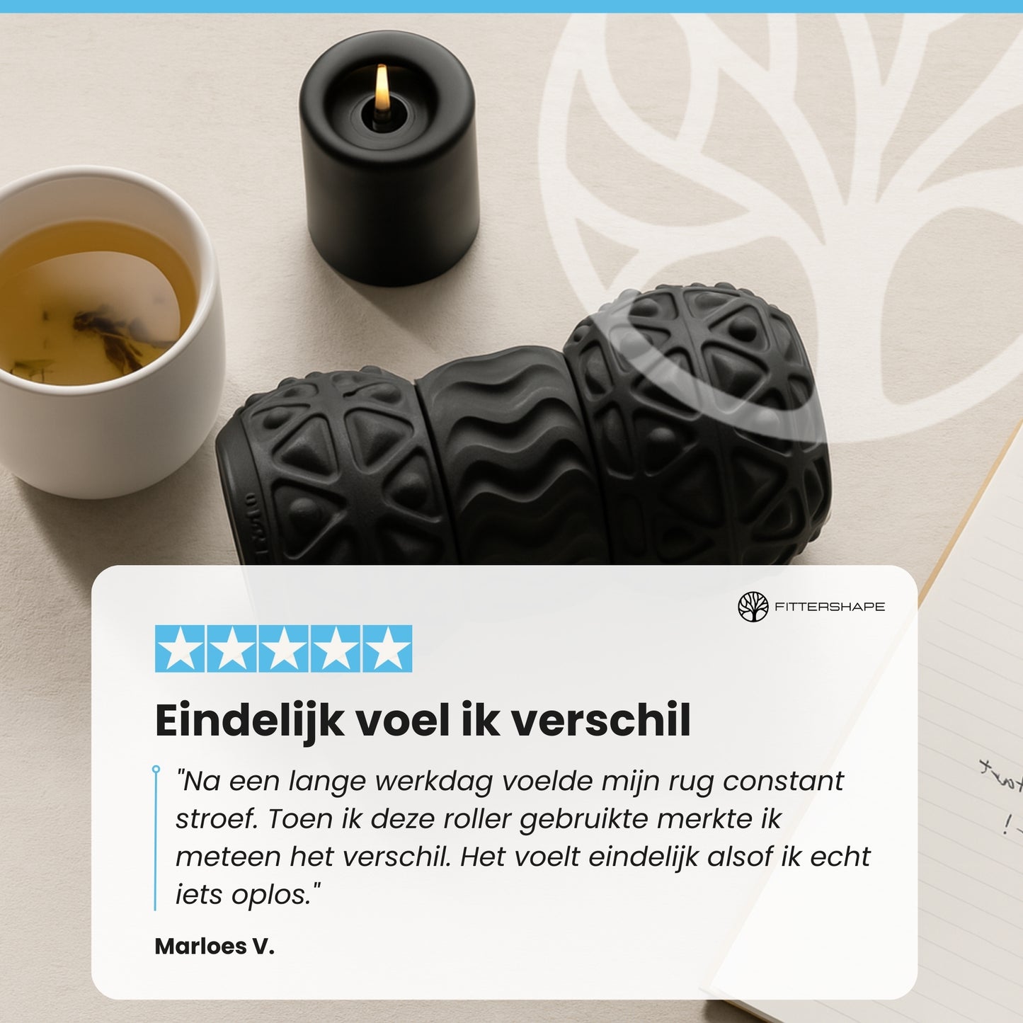 Fittershape VibraEase Roller | Diepe Spiermassage – Voor Sneller Herstel