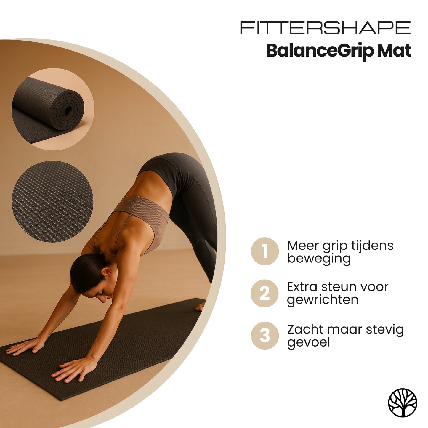 BalanceGrip Mat | Yogamat Met Extra Dikte – Voor Ondersteuning & Grip