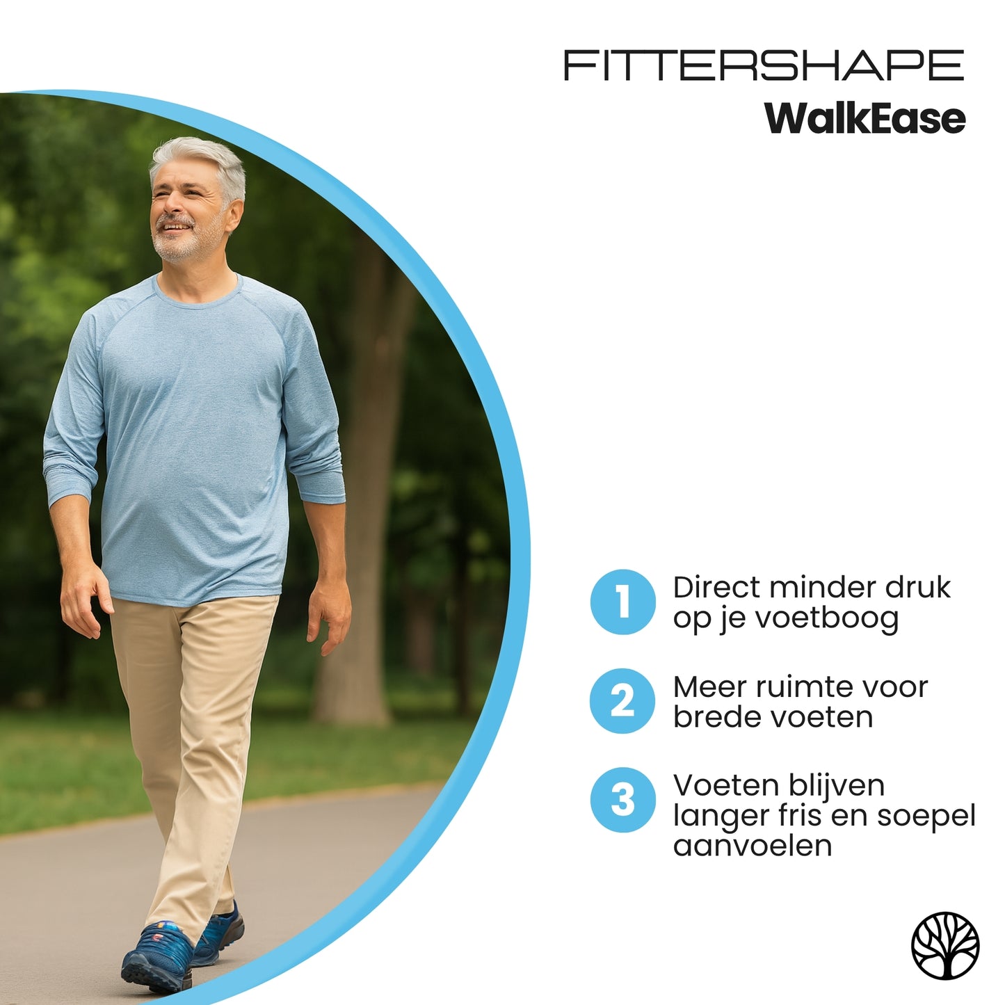 WalkEase Heren | Orthopedische Wandelschoen – Tegen Voetpijn