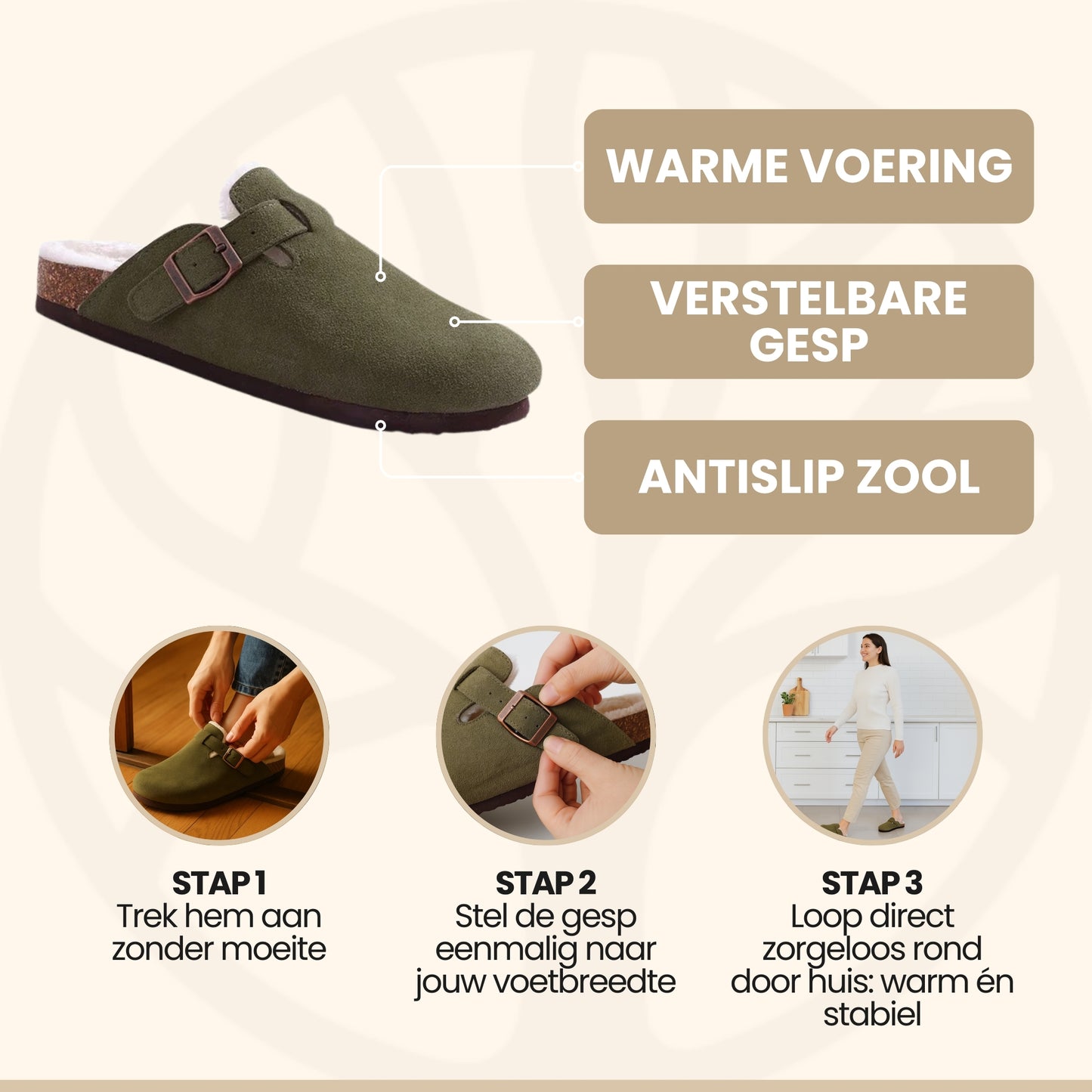 CozyStrap Slipper | Orthopedische Damespantoffel – Met Verstelbare Band