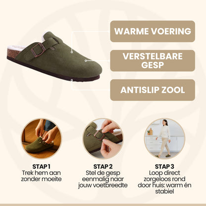 CozyStrap Slipper | Orthopedische Damespantoffel – Met Verstelbare Band