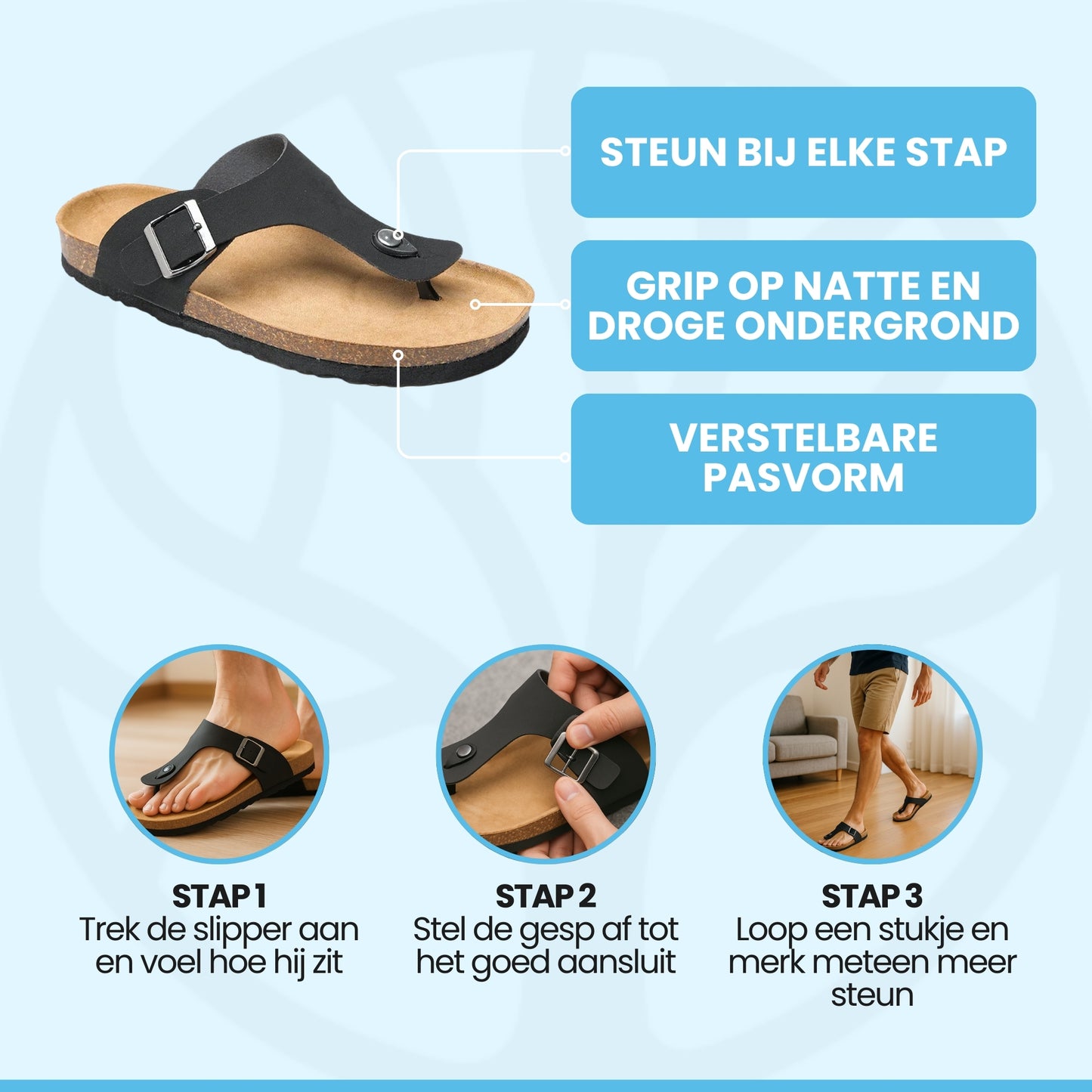 FlexSupport Sandals | Heren Tongs – Met Verstelbare Steun