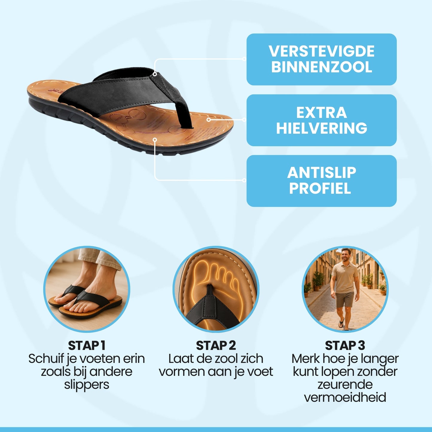 StepEase Slipper | Orthopedische Heren Teenslipper – Voor Extra Loopcomfort