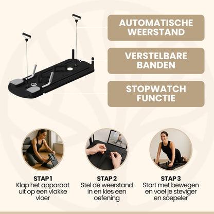 FlexiForm Trainer | Inklapbare Pilates Reformer – Voor Thuisgebruik