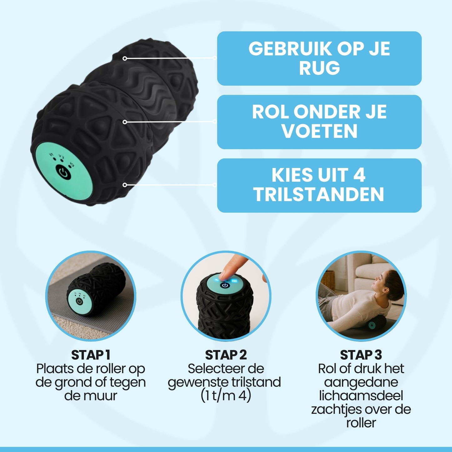 Fittershape VibraEase Roller | Diepe Spiermassage – Voor Sneller Herstel