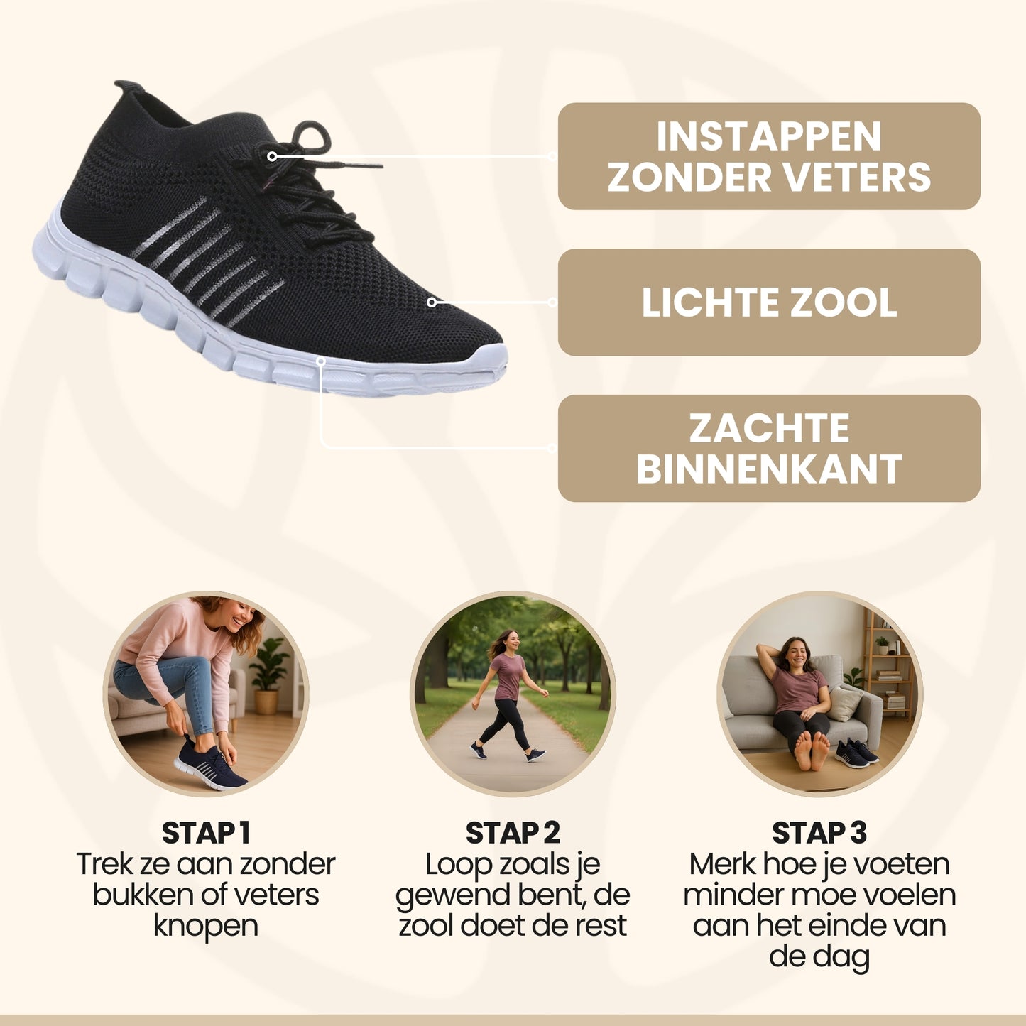 WalkCush Sneakers | Lichtgewicht Schoenen – Voor Gevoelige Voeten