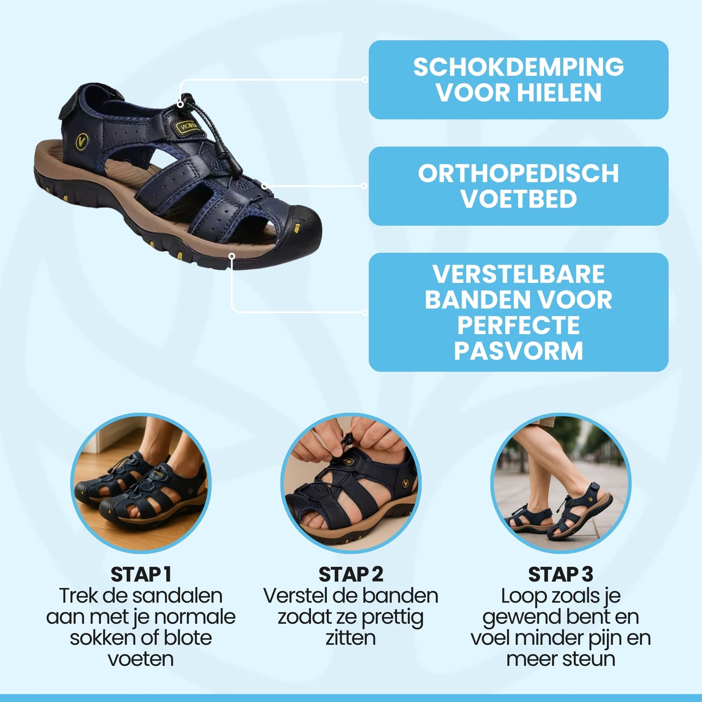 WalkBreeze Sandalen | Heren Comfort – Tegen Voet- En Hielpijn
