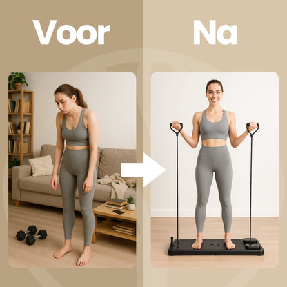 FlexiForm Trainer | Inklapbare Pilates Reformer – Voor Thuisgebruik