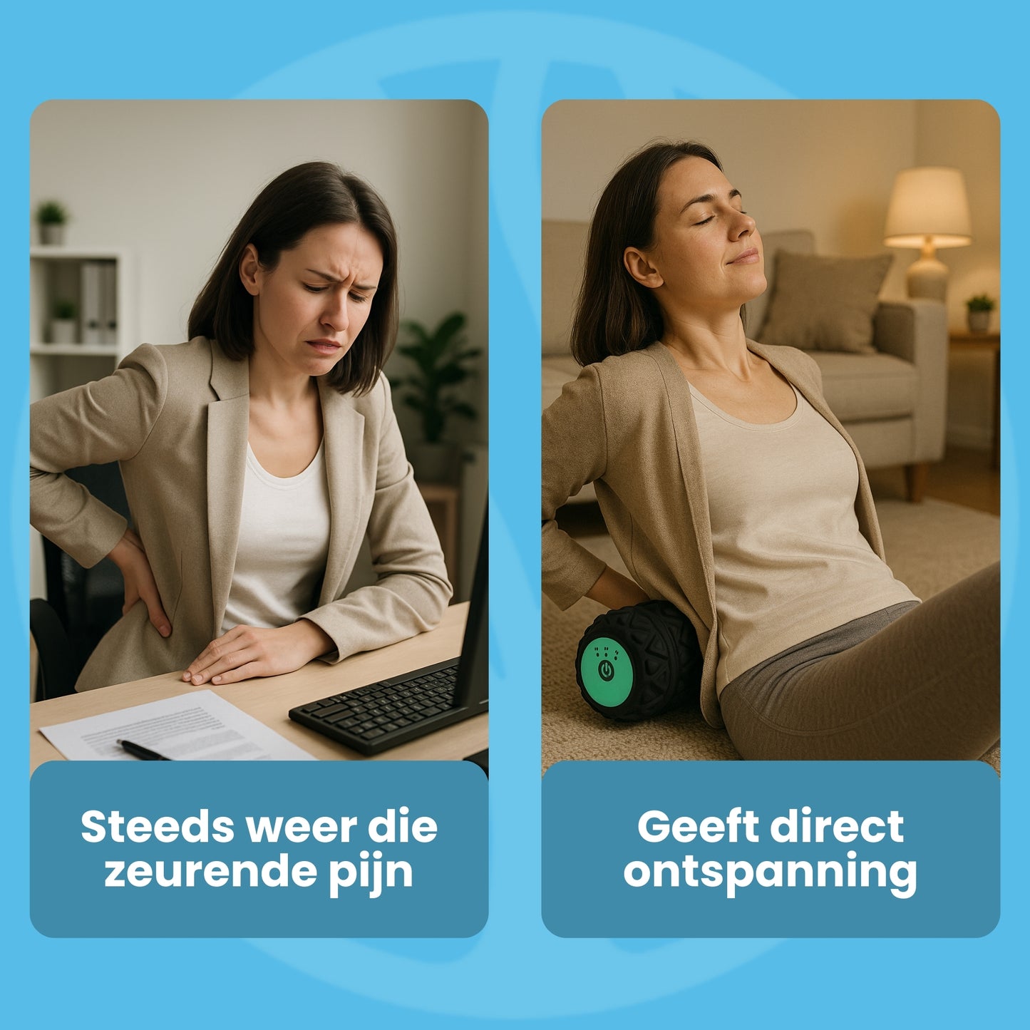 Fittershape VibraEase Roller | Diepe Spiermassage – Voor Sneller Herstel