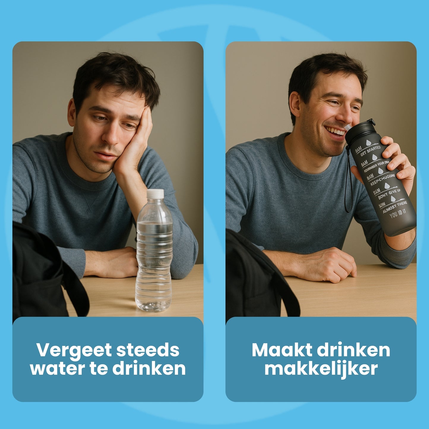HydrateTrack Bottle | Waterfles Met Tijdlijn – Voor Dagelijks Gebruik