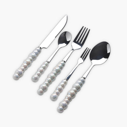 Bestekset met Parels – Elegante Handgrepen – RVS – Voor Diner of Feest