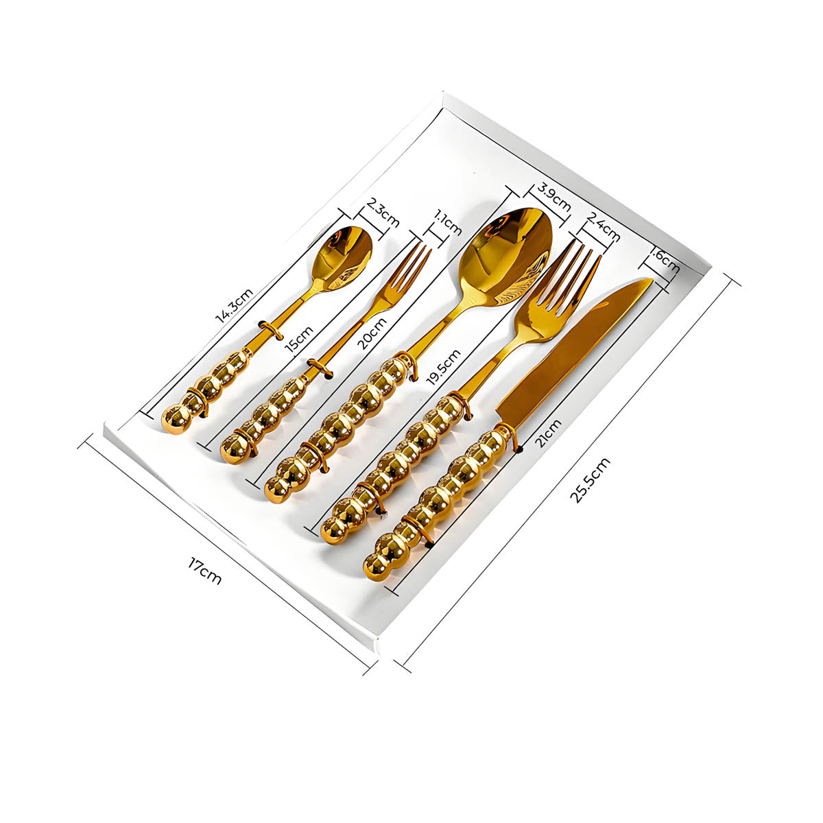 Bestekset met Parels – Elegante Handgrepen – RVS – Voor Diner of Feest