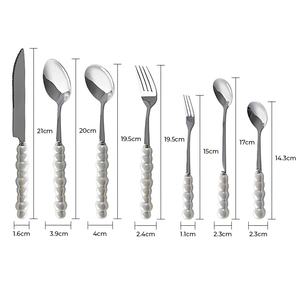 Bestekset met Parels – Elegante Handgrepen – RVS – Voor Diner of Feest
