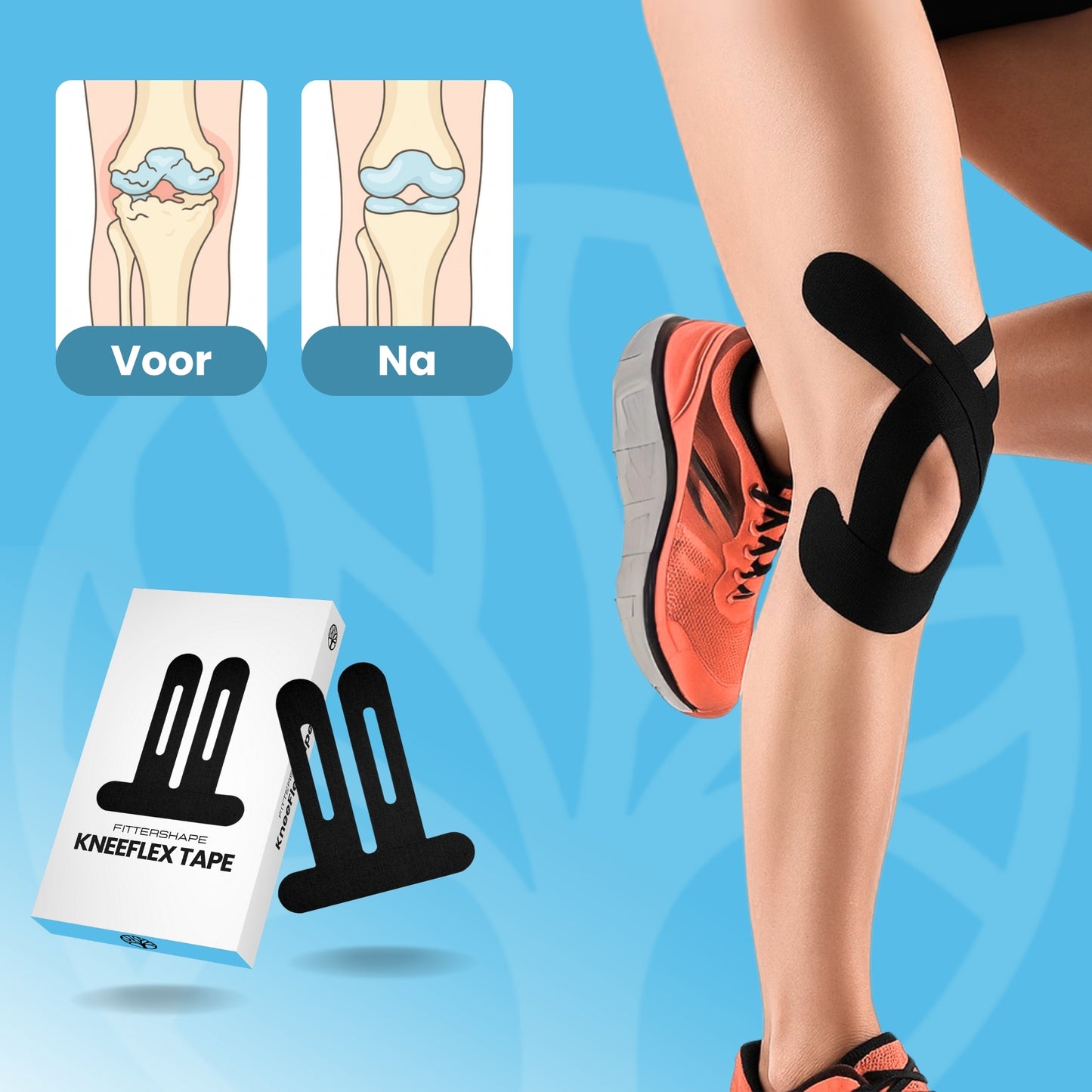 Fittershape KneeFlex Tape | Kinesiologie Tape – Voor Knieondersteuning
