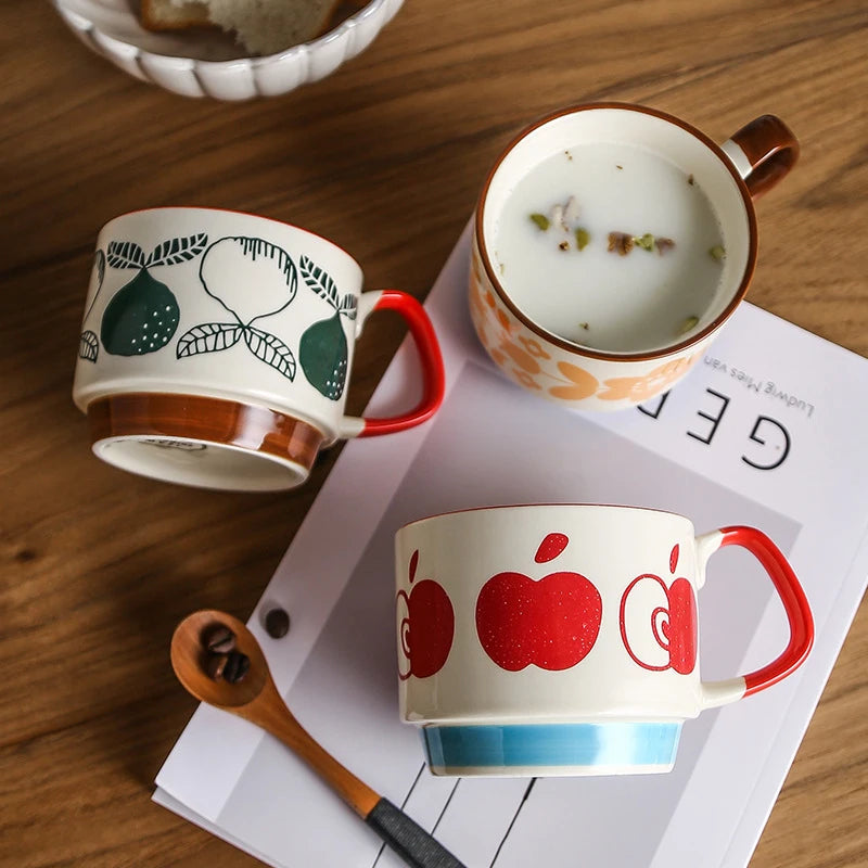 Mok met Appelmotief – Keramiek – Voor Koffie of Thee
