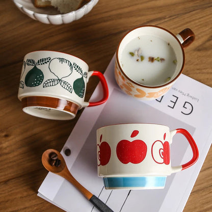 Mok met Appelmotief – Keramiek – Voor Koffie of Thee