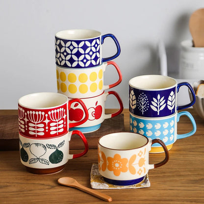 Mok met Appelmotief – Keramiek – Voor Koffie of Thee