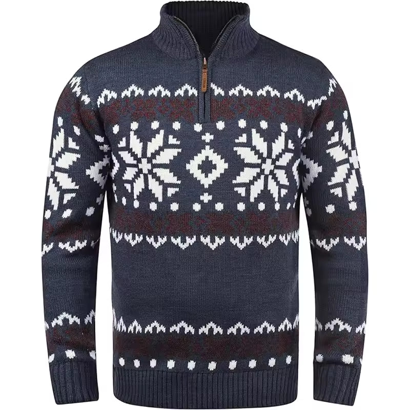 Trui – Halve rits – Gebreid – Voor mannen – Voor koud weer