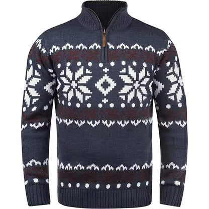 Trui – Halve rits – Gebreid – Voor mannen – Voor koud weer