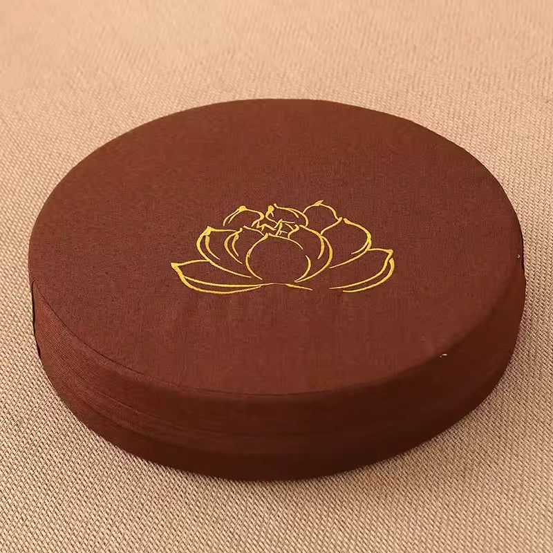 Meditatiekussen – Rond zitkussen – Lotusmotief