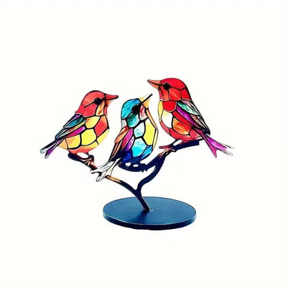Kleurige Vogelbeeld – Gebeitst Metaalontwerp – Gedetailleerd handwerk – Voor interieurdecoratie