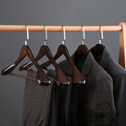 Houten kleerhangers – Verstevigd – RVS haak – Voor kledingorganisatie