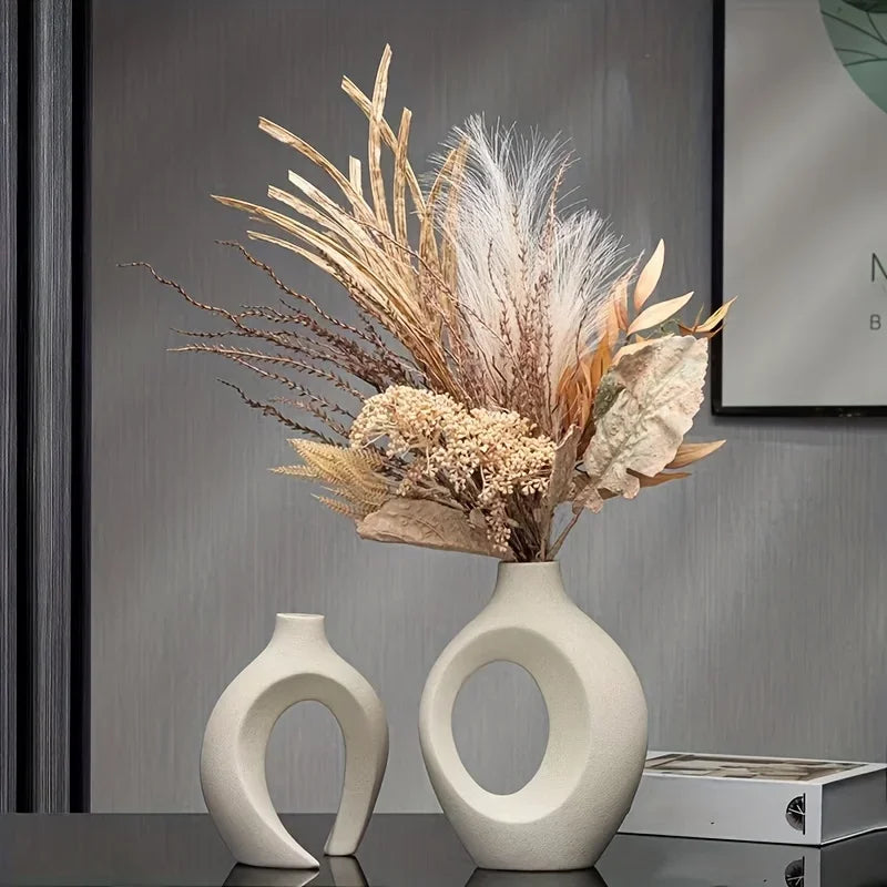 Vaas keramiek – Modern ontwerp – Voor bloemen – Voor interieurdecoratie