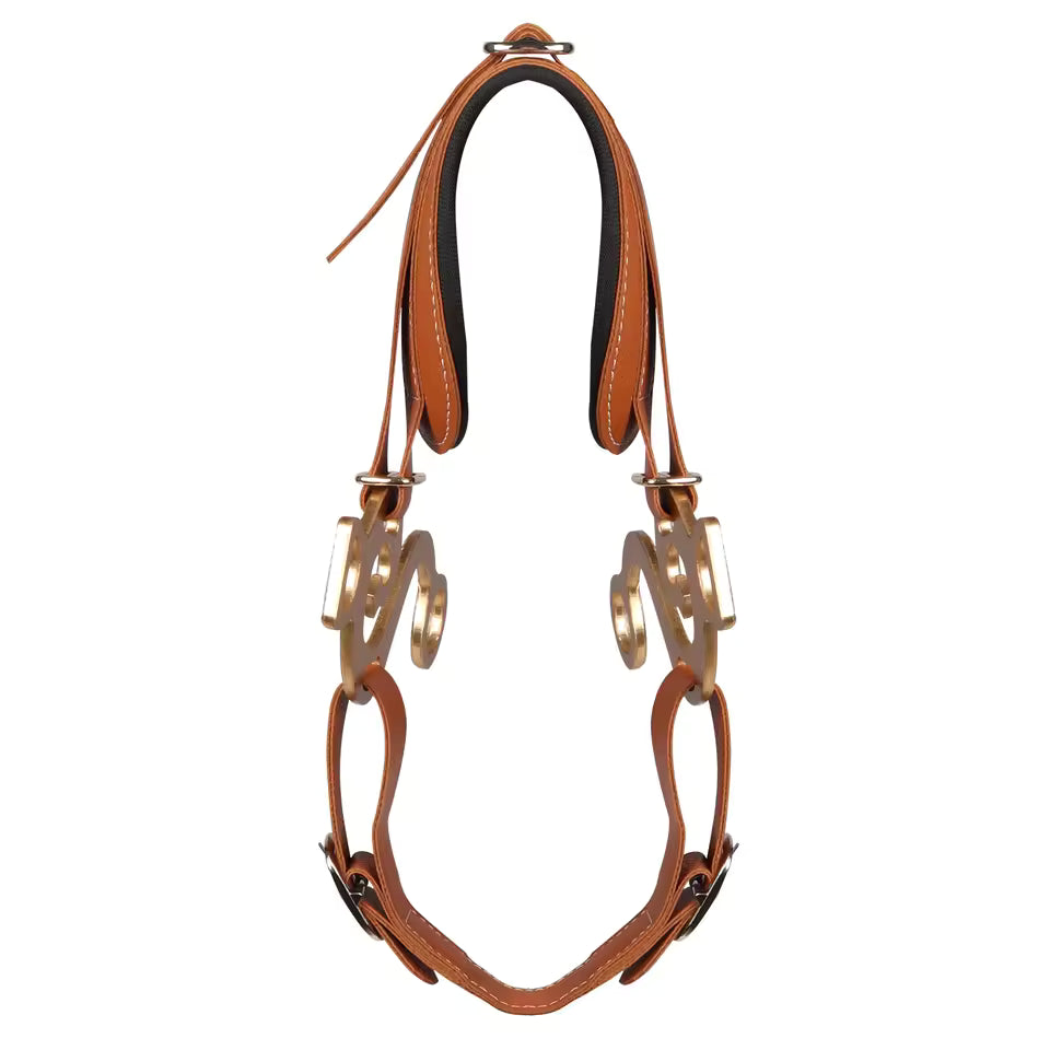 Paardenhoofdstel met Bit – Leren Neusriem – Metalen Ringen