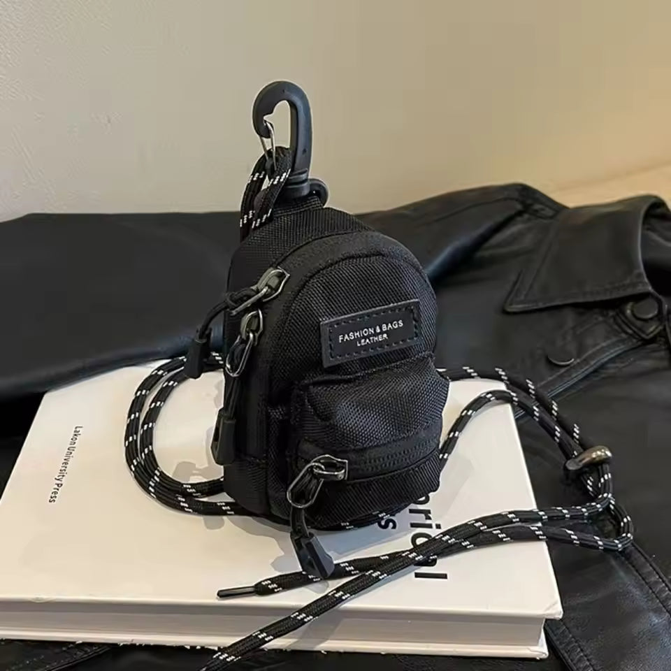 Mini crossbody Tas – Meerdere Ritsvakken – Verstelbare Koordschouderband