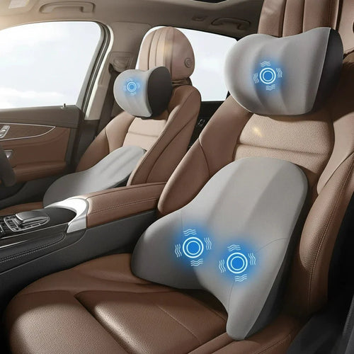 Auto Nek- en Lendensteun met Massagefunctie – Verstelbaar – Voor Comfort en Ondersteuning