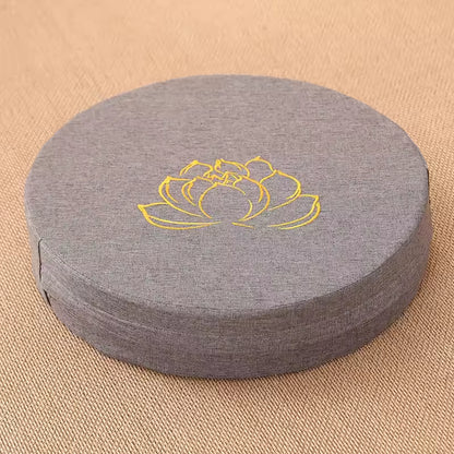 Meditatiekussen – Rond zitkussen – Lotusmotief