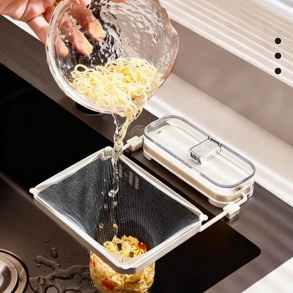 Afgietafvoer rek – met zuignap – voor het filteren van residu – voor de gootsteen