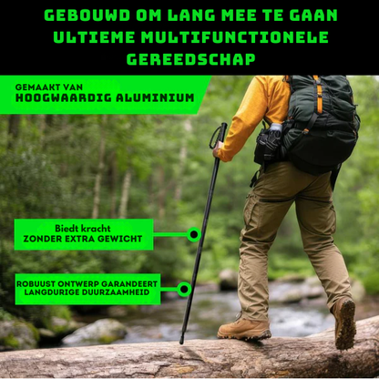 Opvouwbare Wandelstok – Multifunctioneel – Voor Wandelen en Outdoor Activiteiten