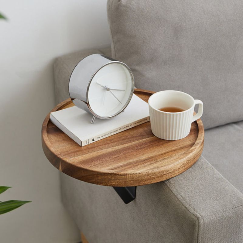 Houten Muurbevestigde Draagbare Bijzettafel – Voor Banken en Stoelen