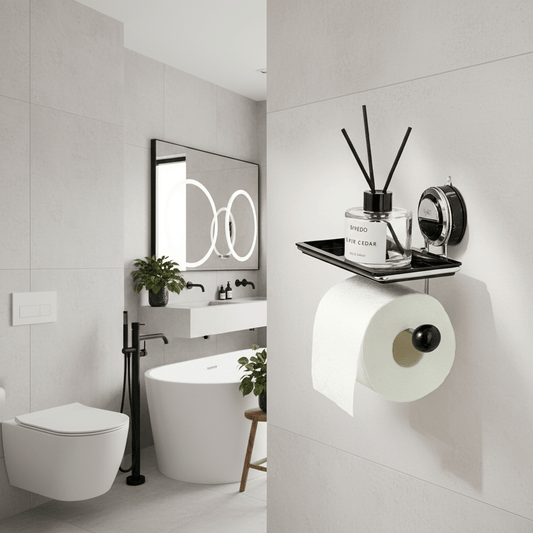 Toiletrolhouder met Opberplank – Stijlvol Design – Voor Badkamer