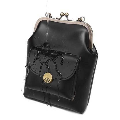 Rugtas – Vintage Kissing Lock – Voor Dames – Compact Formaat