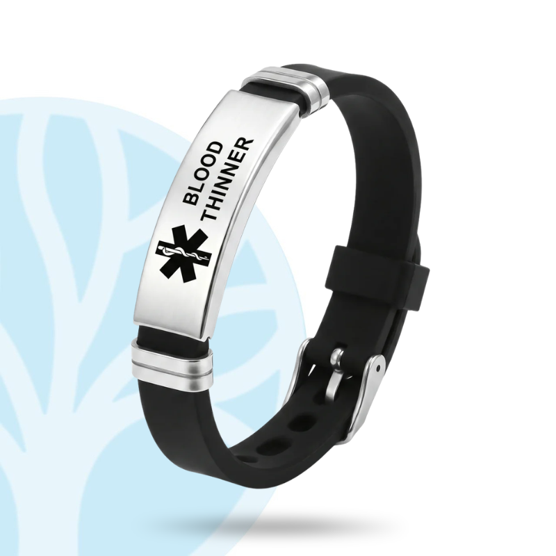Fittershape Blood Thinner Bracelet – medische alertheid met silicone band