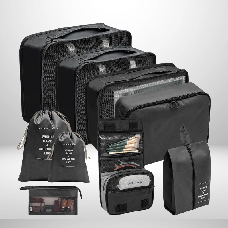 Reisorganizers – set van 7 en 10 – waterdichte opbergtassen – voor kleding en accessoires