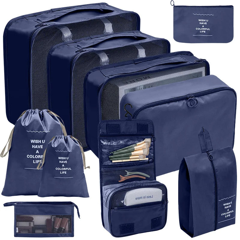 Reisorganizers – set van 7 en 10 – waterdichte opbergtassen – voor kleding en accessoires