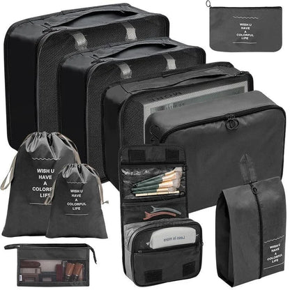 Reisorganizers – set van 7 en 10 – waterdichte opbergtassen – voor kleding en accessoires