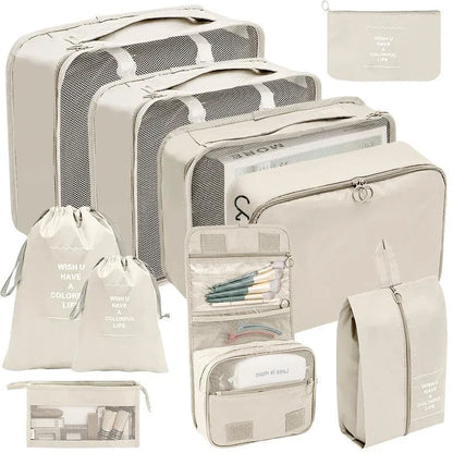 Reisorganizers – set van 7 en 10 – waterdichte opbergtassen – voor kleding en accessoires