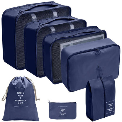 Reisorganizers – set van 7 en 10 – waterdichte opbergtassen – voor kleding en accessoires