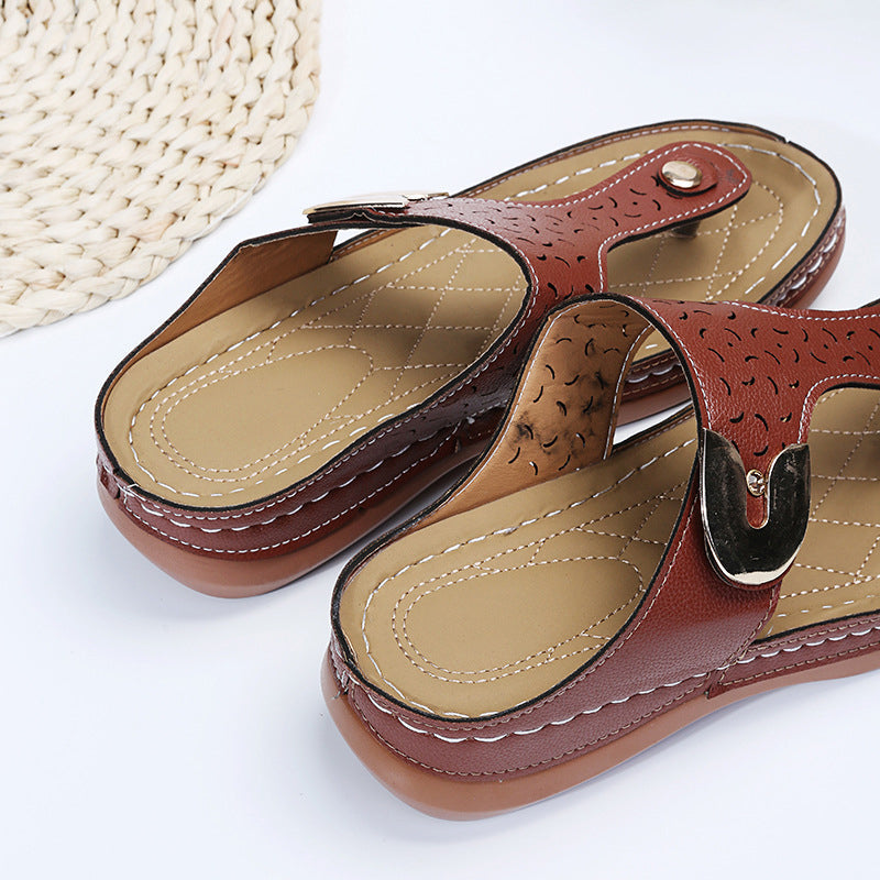 Dames slipper – kunstleer – open tenen – voor dagelijks gebruik
