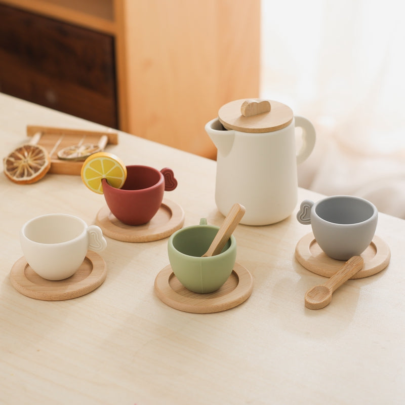 Houten Theeset – Voor Kinderen – Met Kopjes en Theepot