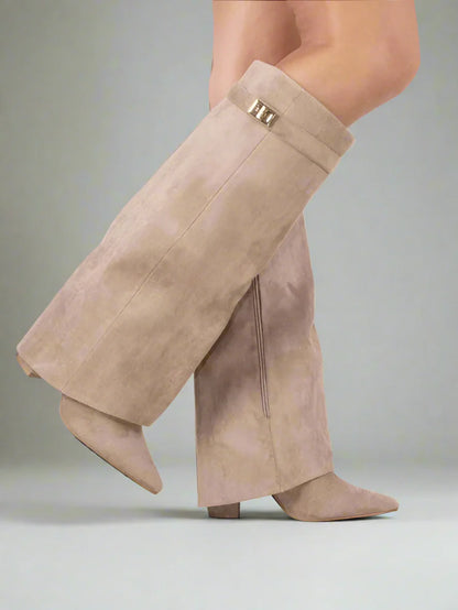 Vegan Suède Laarzen voor Dames Zwart | Elegante Boots Suède Taupe