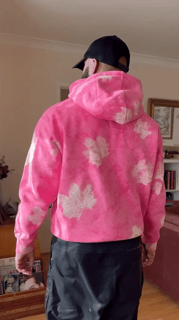 Oversized Hoodie – Bladeren print – Zachte stof