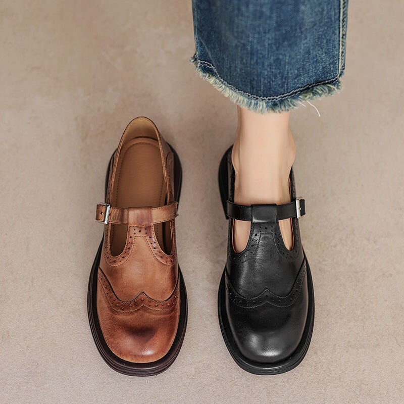 Dames Lederen Schoenen – Met Gesp – Comfortabel en Stijlvol