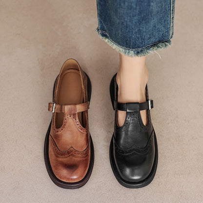 Dames Lederen Schoenen – Met Gesp – Comfortabel en Stijlvol